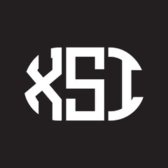 Obraz premium XSI letter logo design. XSI monogram initials letter logo concept. XSI letter design in black background.