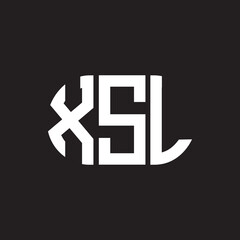 XSL letter logo design. XSL monogram initials letter logo concept. XSL letter design in black background.