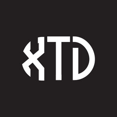 XTD letter logo design. XTD monogram initials letter logo concept. XTD letter design in black background.