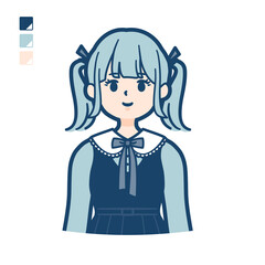 ゴスロリ衣装を着た若い女性のバストアップカット