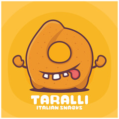 Taralli cartoon. italian snack vector illustration