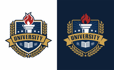 University education logo design vector template