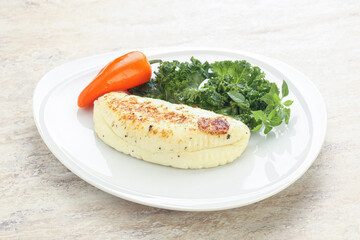 Roasted traditional cheese haloumi