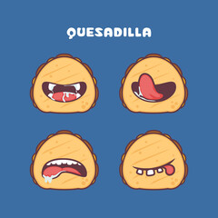 Quesadilla cartoon. vector illustration of mexican food