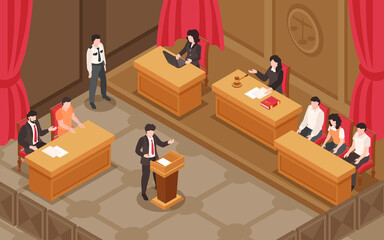 Law And Justice Isometric Illustration