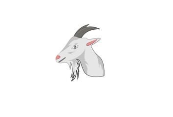 a forest goat head logo for sports logos, emblems and illustrations
