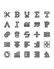 Text Editor Icon Set 30 isolated on white background