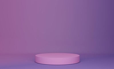 3d rendering of the platform for product demonstration in purple