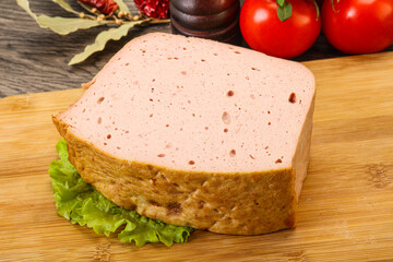 Homemade baked traditional meat loaf