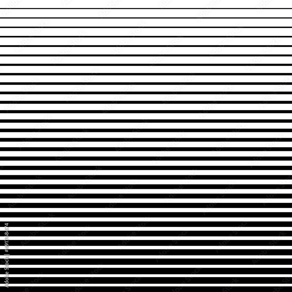 Poster horizontal line seamless pattern. parallel stripe. black streak on white background. straight gradat