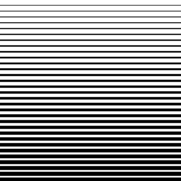 Horizontal line seamless pattern. Parallel stripe. Black streak on white background. Straight gradation stripes for design prints. Abstract geometric lines. Faded halftone dynamic backdrop. Vector
