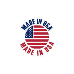 Made in USA emblem. Round logo isolated on white background