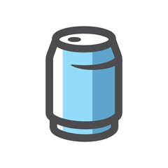 Aluminum Can Blue Vector icon Cartoon illustration