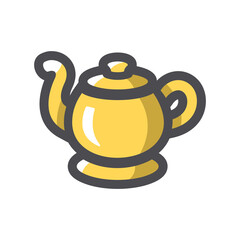 Genie golden Lamp Vector icon Cartoon illustration
