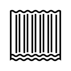 panel corrugated asbestos line icon vector. panel corrugated asbestos sign. isolated contour symbol black illustration