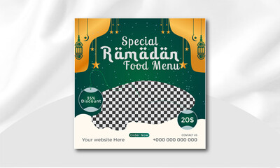 Special Ramadan Food Menu Vector Template Deign