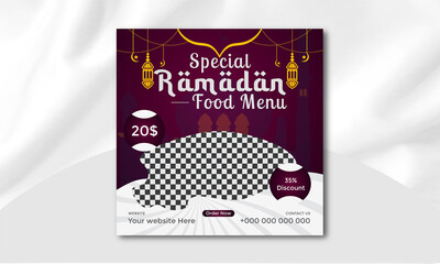 Special Ramadan Delicious Food Menu Vector Template Design