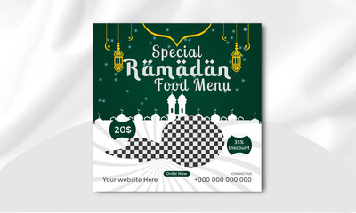 Special Ramadan Delicious Food Menu Vector Template Design