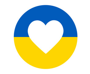 Ukraine Flag National Europe Emblem With Heart Symbol Abstract Vector Design