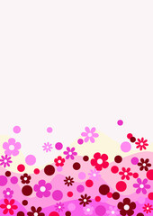 Pink flower frame vector background for decoration on Valentine's day, wedding, garden and Beauty concept.