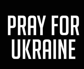 Fototapeta na wymiar Pray For Ukraine Symbol Emblem Abstract Vector Design White in Black Background