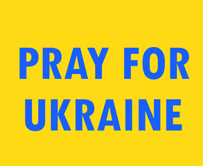 Pray For Ukraine Symbol Emblem Flag Abstract Vector Design Blue in Yellow Background