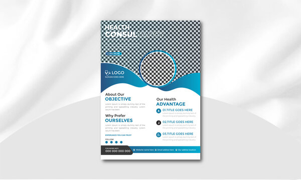Medical Healthcare Flyer Design Template And virus Vaccination Vector Template Design