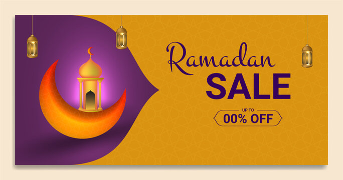 Islamic Sales Banner in Ramadan and Eid Mubarak