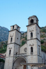 Fototapeta na wymiar bell tower of the church in the mountains