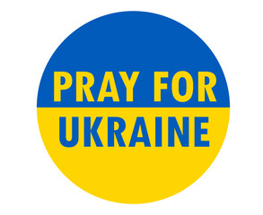 Pray For Ukraine National Europe Symbol With Flag Emblem Abstract Vector Design