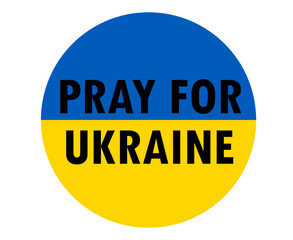 Pray For Ukraine Symbol With Flag Emblem Abstract Vector Design Black