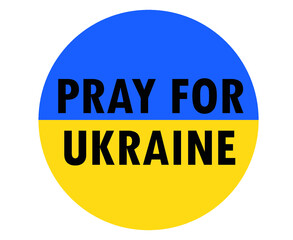 Pray For Ukraine Symbol With Flag Emblem Abstract Vector Design Black