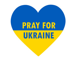 Pray For Ukraine Symbol Emblem With Flag Heart National Europe Abstract Vector Design