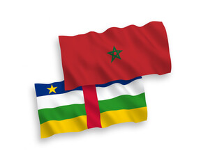 Flags of Central African Republic and Morocco on a white background