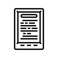 ebook digital device line icon vector. ebook digital device sign. isolated contour symbol black illustration