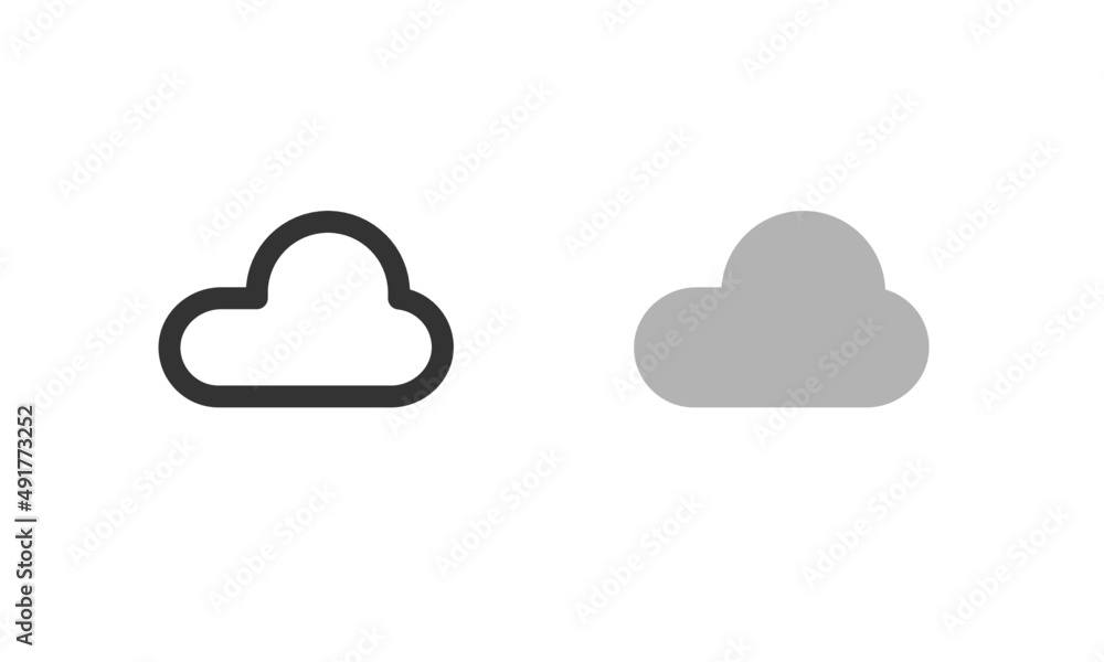 Poster Clouds icons design graphic with line and solid sytle.