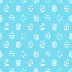 Seamless pattern Easter Eggs silhouette vector illustration