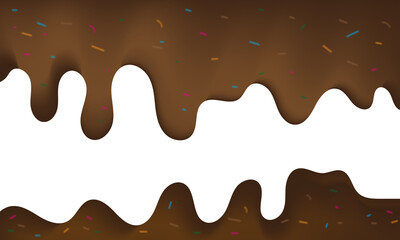 vector chocolate drip pattern isolated on white background