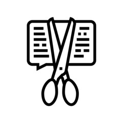 censorship social media line icon vector. censorship social media sign. isolated contour symbol black illustration