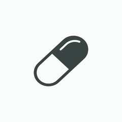 capsule, pill, drug, pharmacy, tablet, medicine icon vector isolated