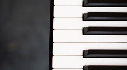 piano keys closeup