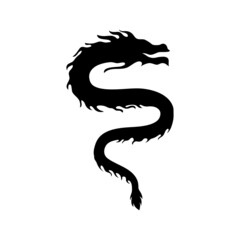 Dragon icon silhouette design template vector