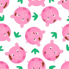fat cute pig pattern design