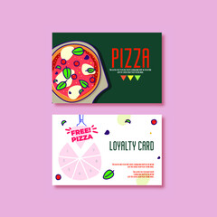 Loyalty Card, Reward card Pizza design template 
