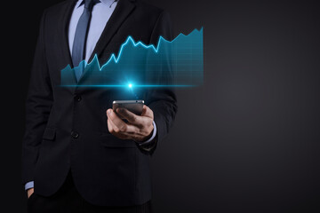 Business development, financial plan and strategy.Analysis finance graph and market chart investment. Digital economy exchange.Development and growing growth plan.Stock market investment.banking.