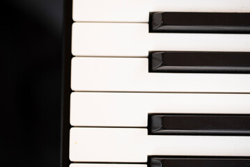 piano keyboard close up