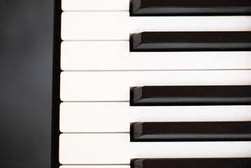 piano keys close up