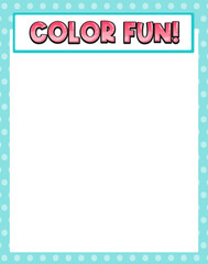 Cute blank light blue color border for worksheet