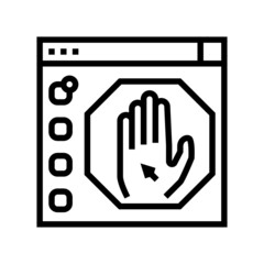 deplatforming system line icon vector. deplatforming system sign. isolated contour symbol black illustration