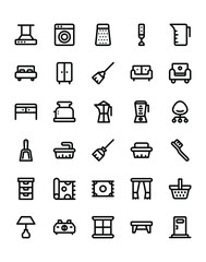 Housekeeping Icon Set 30 isolated on white background
